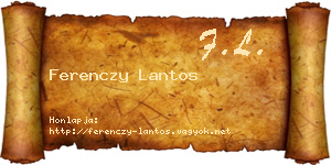 Ferenczy Lantos névjegykártya